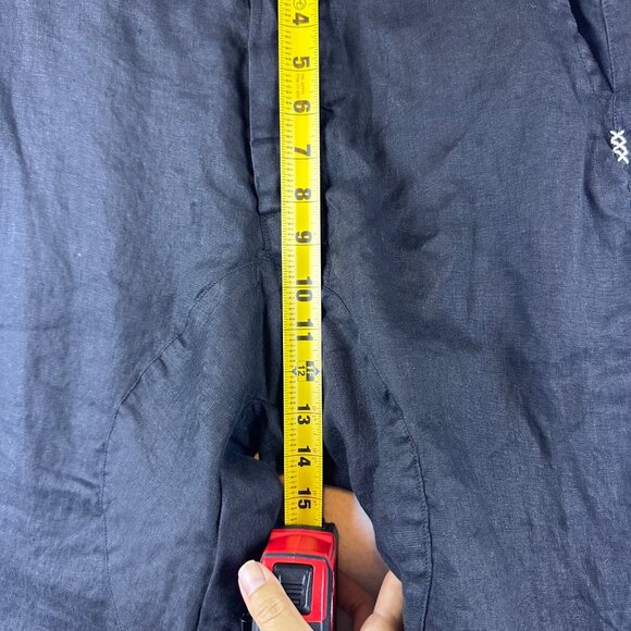 Chintamani Alchemists Black Linen Barrel Drop Crotch Cropped Pants Womens M - Picture 8 of 13